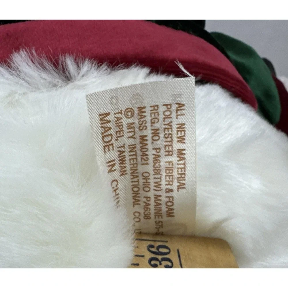 Dan Dee Collectors Choice 2002 Christmas Teddy Bear White Plush Green‎ Sweater
